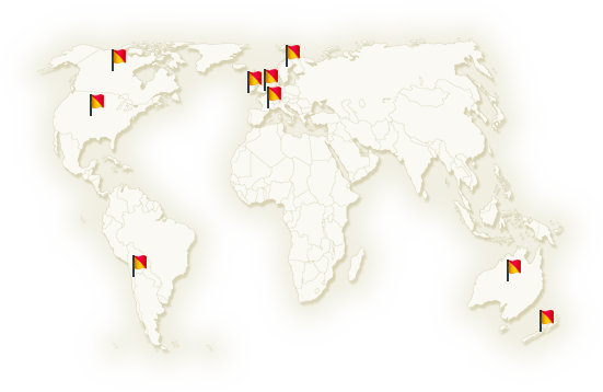 Weltkarte mit Zielländern